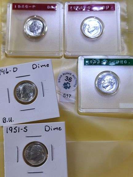 1946 1946 D 1946 S 1951 S 1953 S Roosevelt Dime Unc