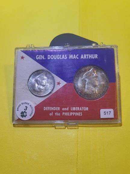 1947 S Philippines Mac Arthur 50 Centavo & Peso