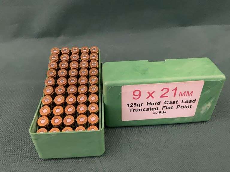 2 boxes of 9x21mm ammo, 125gr, 50rds/bx