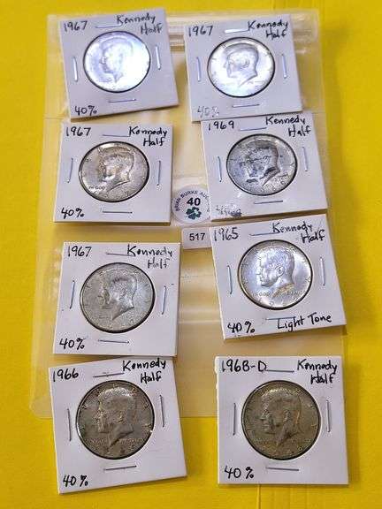 8 Pcs 40% Kennedy Half Dollar