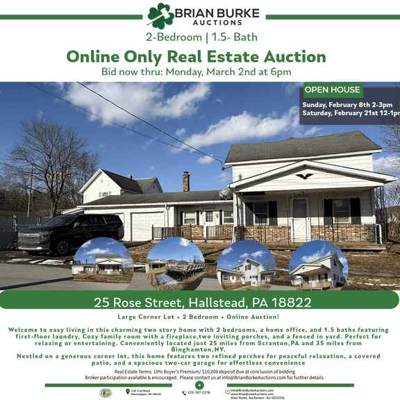 Online Real Estate Auction - 25 Rose St, Hallstead, PA