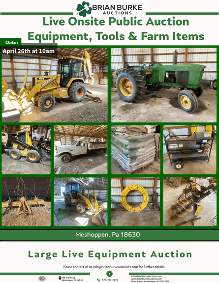Live OnSite Public Auction - Equipment, Tools & Farm Items