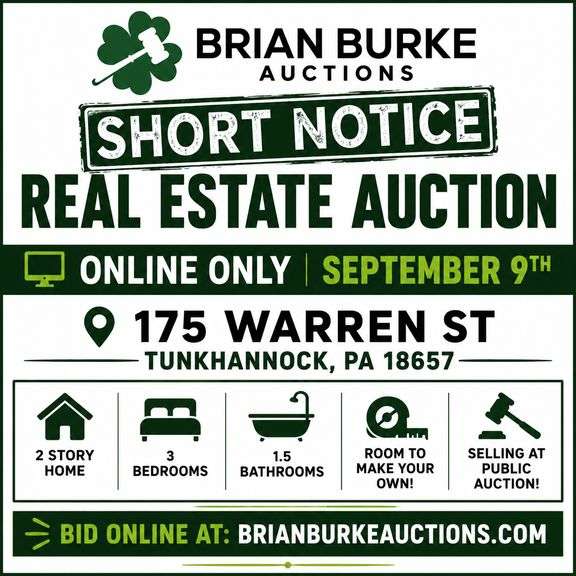 Short Notice Online Real Estate Auction - 175 Warren St Tunkhannock