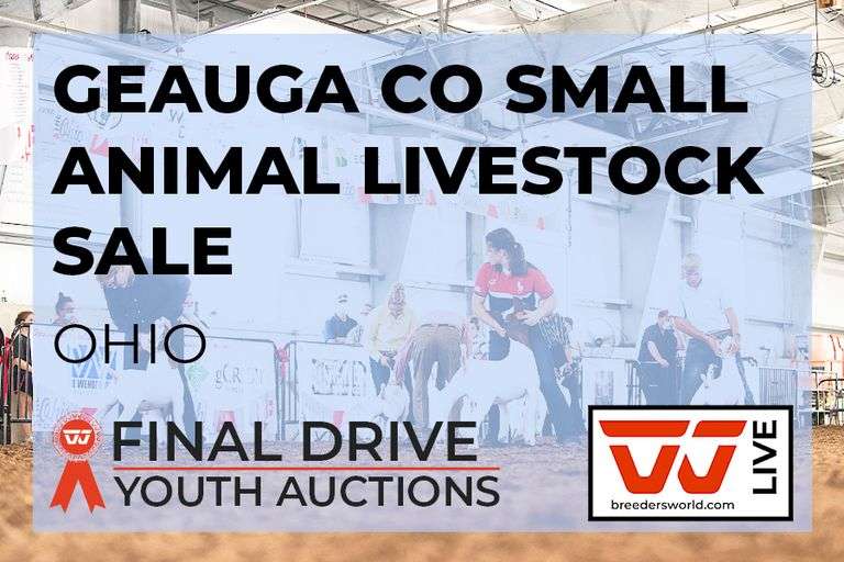 Geauga Co Small Animal Livestock Sale - Ohio  LIVE Sale Starts 9/4 at 2:30 pm  Add-Ons Open 8/29 8:00 am- Closes 9/8 at midnight