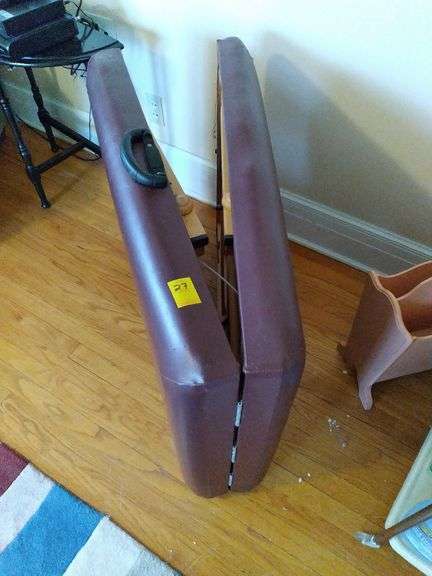 Portable folding massage table.