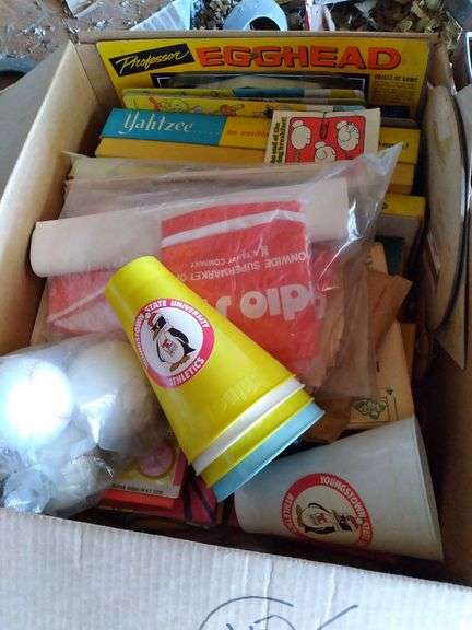 Barn: Vintage games, vintage clothing, flatware and cutlery