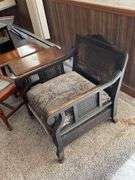 Family room: Three side tables and very nice Victorian Ebony cane back side chair.