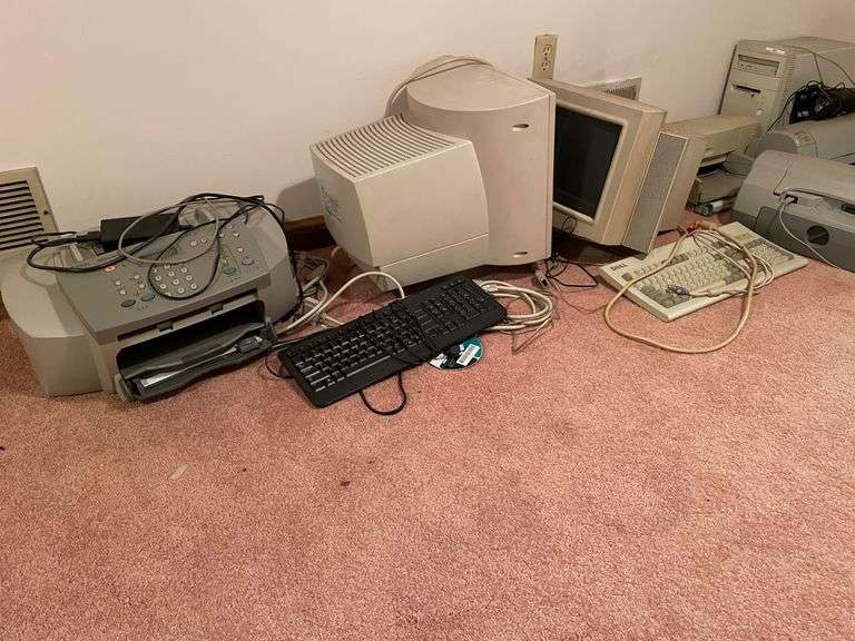 Entire contents of second floor includes small round table, older, computer, equipment, printer, monitor, older, TV, fan, VAC, humidifier take what you want leave the rest