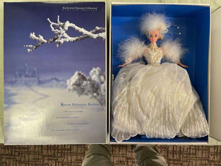 (3) enchanted seasons collection. Snow Princess Barbie. Autumn glory Barbie. Spring bouquet, Barbie. All in original boxes.