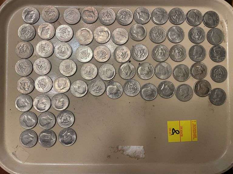 JFK half dollar lot. Approximately 64 coins.
