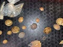 US military buttons and badges with some miscellaneous ammo and cartridges