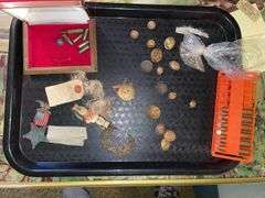 US military buttons and badges with some miscellaneous ammo and cartridges