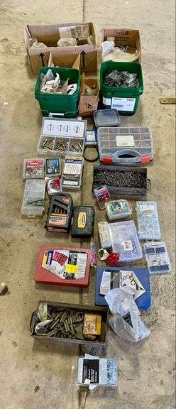 Exceptional hardware lot includes drill bits.