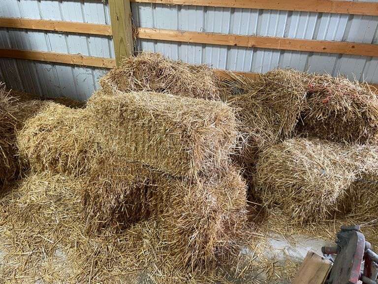 Approximately 400 to 500 straw bales in barn. Appears dry kept in modern garage. Easy loadout does not include anything else.
