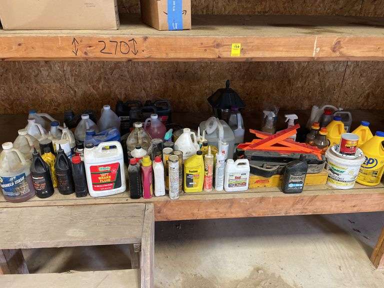 Large lot includes oil, lubricants, and antifreeze