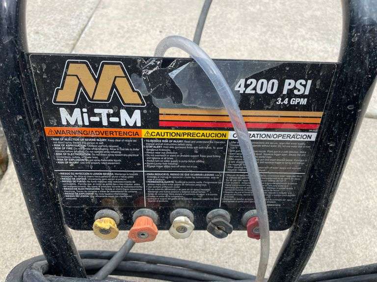 MI – T – M 4200 PSI PSI pressure washer with Honda GX 390 motor. (In house garage)
