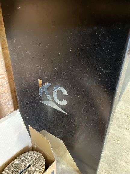 90x26” heavy duty work table by KC. With back splash top and lower shelf with back splash