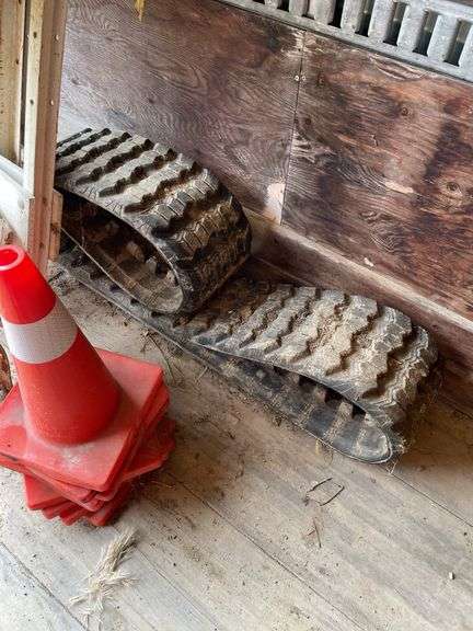 Contents of aluminum cargo box. Road barriers. Snow fence. Tires. Steaks. Track.