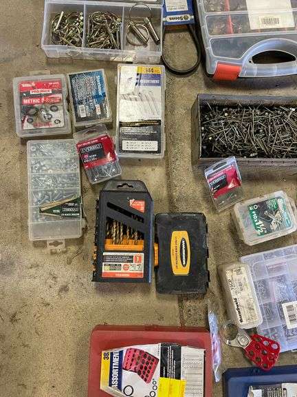Exceptional hardware lot includes drill bits.