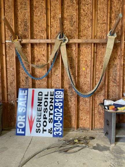Heavy towing straps and chain. Includes towing couplers.