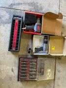 Lot includes two Ingersoll-Rand pneumatic tools with 13 piece standard and 11 piece metric pneumatic sockets