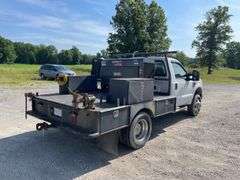 2008 Ford F350 super duty cab. 231,301 miles. Welding truck. 6.8 L Triton V 10 gasoline engine. Manual transmission. Door wheels. Steel flatbed set up for welding rig with toolboxes and vice. Rear hitch. Four-wheel-drive. 13,000 pound GVWR. VIN No. 1FDWF37YXAED29529. Includes Lincoln electric SAE 300 MP welder with accessories and cutting torch/tanks.  -$1,000 Credit Card Deposit. Balance by Cash, Certified Check or ACH within 48 hours after sale. (We drove this approx 5 miles from other site. Ready to work)