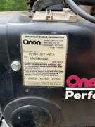 Lincoln electric Ranger eight performer 16 skid mounted generator. 714 cc engine. Gas fired. Model number P216G – I/114 21H. Electric start. By side of house.
