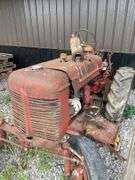 1959 Farmall model a wide front utility road tractor. 2 Wheel Dr. Gasoline engine. With attached Undermount belly mower. Serial number 3A2159