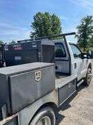 2008 Ford F350 super duty cab. 231,301 miles. Welding truck. 6.8 L Triton V 10 gasoline engine. Manual transmission. Door wheels. Steel flatbed set up for welding rig with toolboxes and vice. Rear hitch. Four-wheel-drive. 13,000 pound GVWR. VIN No. 1FDWF37YXAED29529. Includes Lincoln electric SAE 300 MP welder with accessories and cutting torch/tanks.  -$1,000 Credit Card Deposit. Balance by Cash, Certified Check or ACH within 48 hours after sale. (We drove this approx 5 miles from other site. Ready to work)