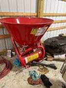 Tartar spreader and seeder with metal tub. 850 pound. 55 gallon capacity. With a hook up. Made in Italy.