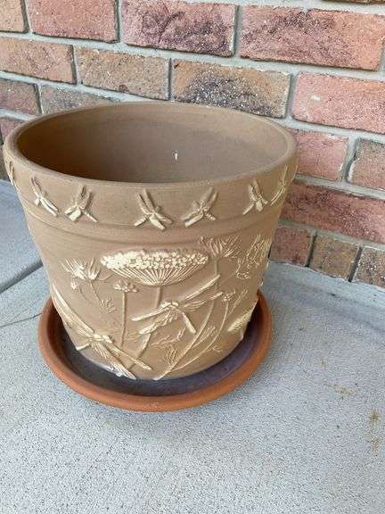 Front porch: Heavy stoneware Planters. By the piece times bid