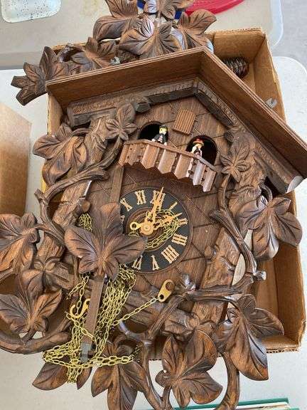 Bavarian cuckoo clock appears complete includes earth and Ware crock