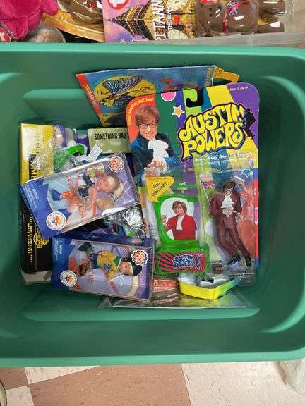 Large lot of beanie babies, includes two wrapping paper, tubs, toy, windmill.