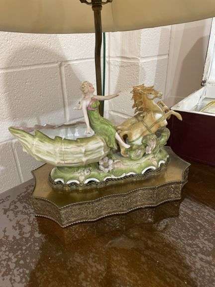 Basement. Lot of miscellaneous items. Includes vintage lamp.