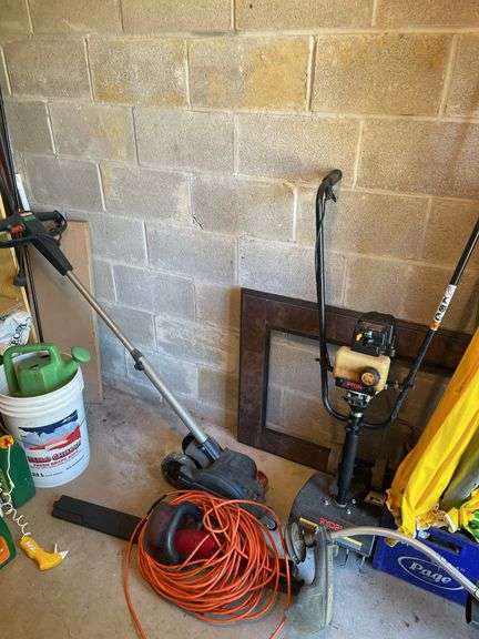 Craftsman electric edger and Ryobi 31 cc tiller.