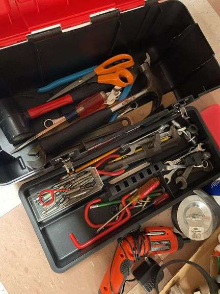 Household toolbox, miscellaneous tools.