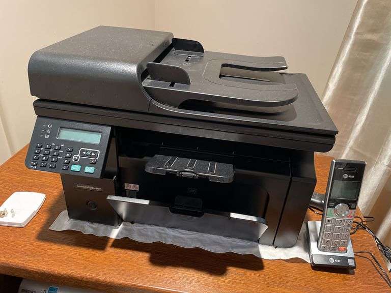 Sony DVD home theater, subwoofer, miscellaneous electronics. Also includes LaserJet printer.
