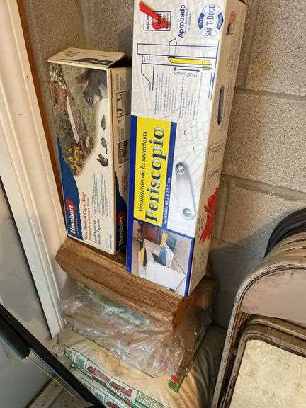 Remaining contents of garden room, not including shelving or wooden ladder. Chemicals, tools, tarps, metal, folding chairs, firewood, kitty pool. Take what you want leave the rest.￼
