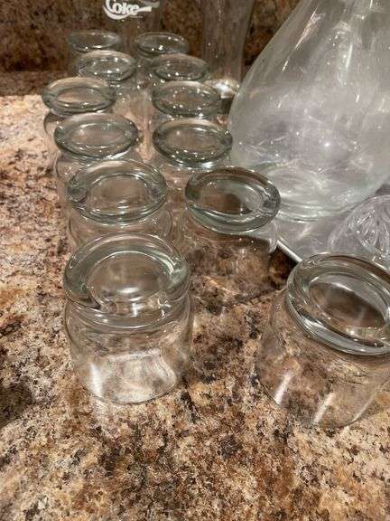 Basement. Decanters cognac glasses miscellaneous.