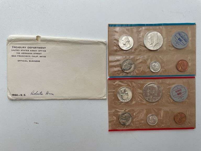 1964 Philadelphia and Denver uncirculated coin set