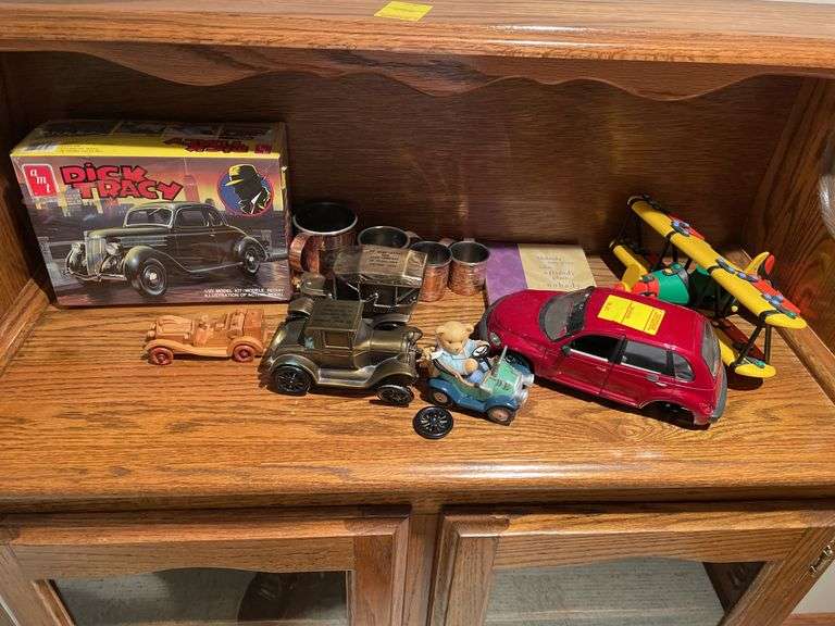 Basement. Lot of toy and collectible cars and miscellaneous.