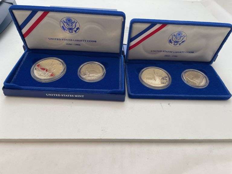 (2) United States liberty coins. Silver and half dollar. 1986.-NO SALES TAX