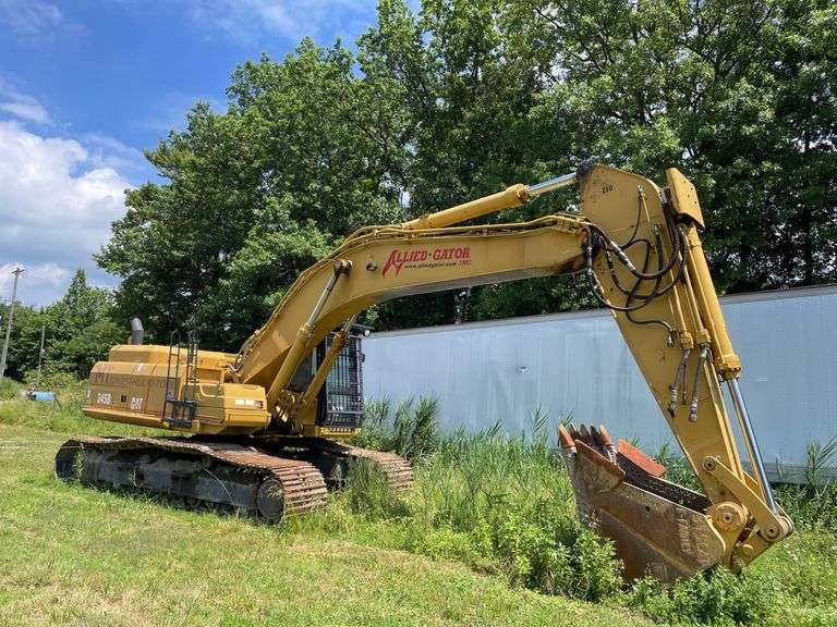 2000 CAT 34BL steel track excavator. Approximately 320 hp diesel engine. 48” bucket. Cab/ROPS. 97,113 pounds.. Product ID number AGS00439. 14,922 Hours on meter. See Photos for Video of Equipment Operation -$1000 deposit. balance in ACH or certified check within 48 hours of auction close