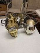 Plated tea set and misc