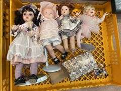 Living room. Large lot of dolls. Including Geppetto. Bisque face dolls. JFK’s son doll and a cherished Teddy.