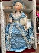 Living room. Large doll lot. Featuring Knowles doll.