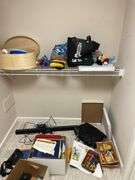 Contents of lower basement closet. Lots of kids toys, DVDs, miscellaneous. Take what you want. Leave the rest.