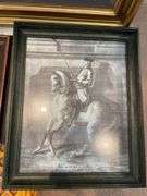 Living room. Four framed pieces of art including tile