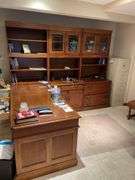 Three-piece L-shaped office set with hutches. Some loss but high quality. Easy load out through walkout basement.