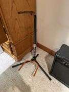 Basement. Create GX – 20 M practice amp with two on stage guitar stands.